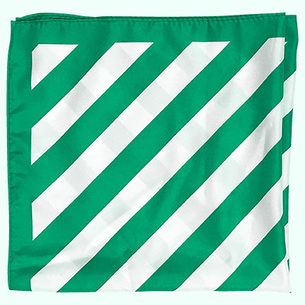 Green Stripe Pocket Square