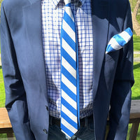 Blue Stripe Pocket Square